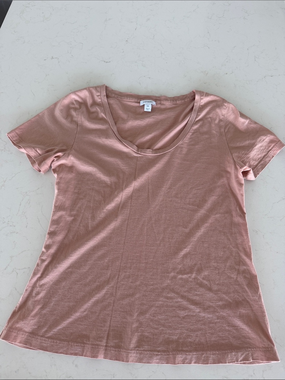 Cuyana Scoop Neck Tee in Dusty Pink